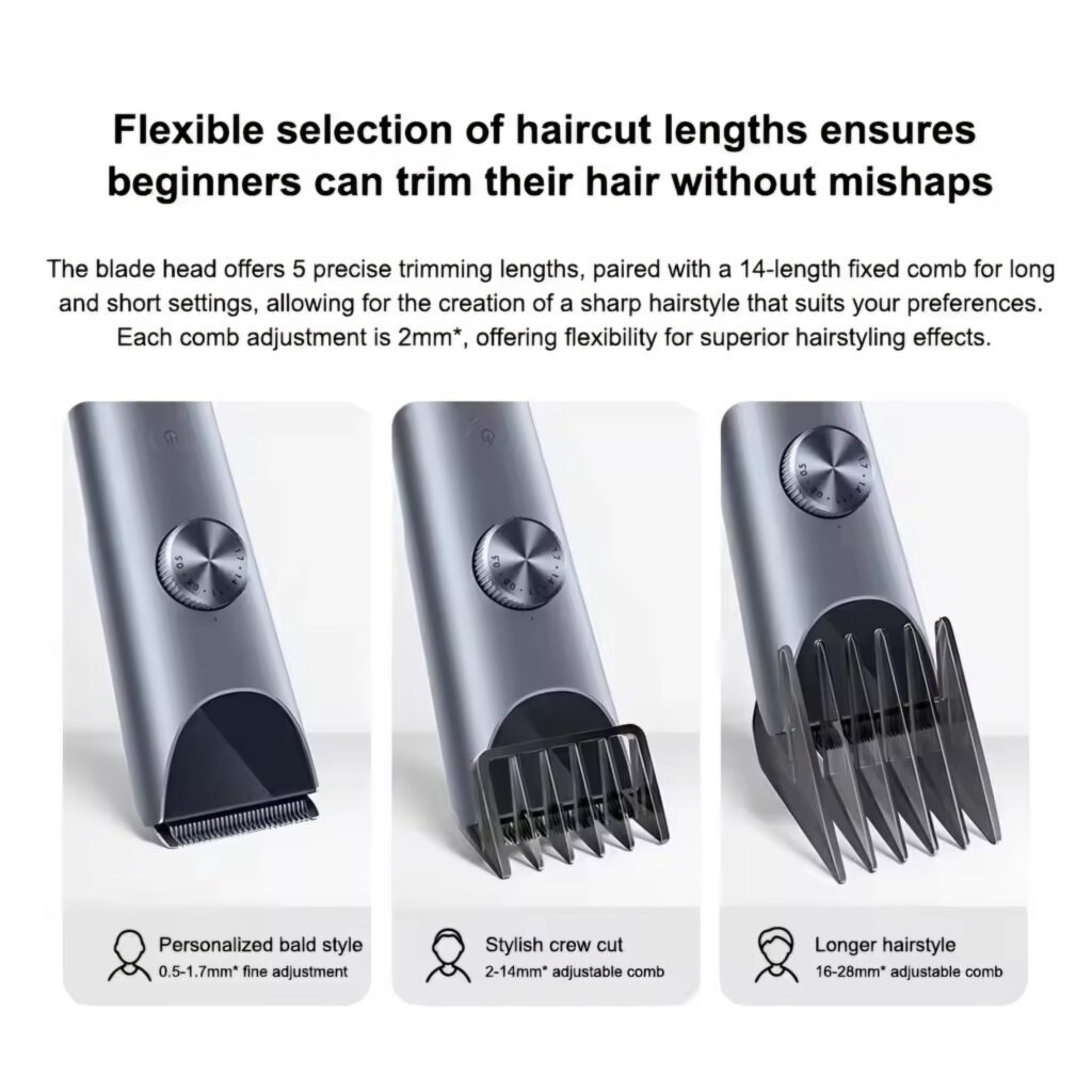 Adjustable length combs and thinning attachment for hair cutting
