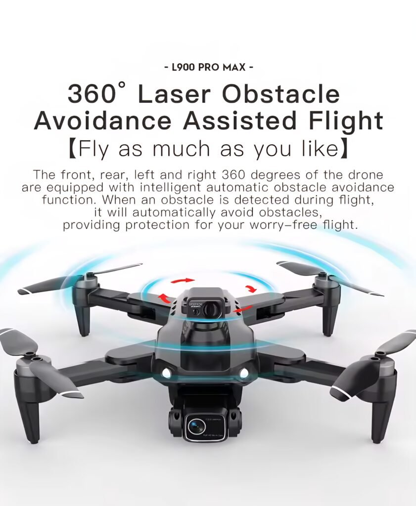 Bottom view of Xiaomi Mijia L900 PRO MAX showing optical flow camera and brushless motors