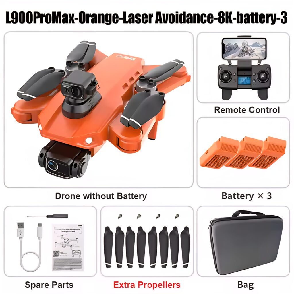 Xiaomi Mijia L900 PRO MAX grey color drone kit with three batteries and carry bag