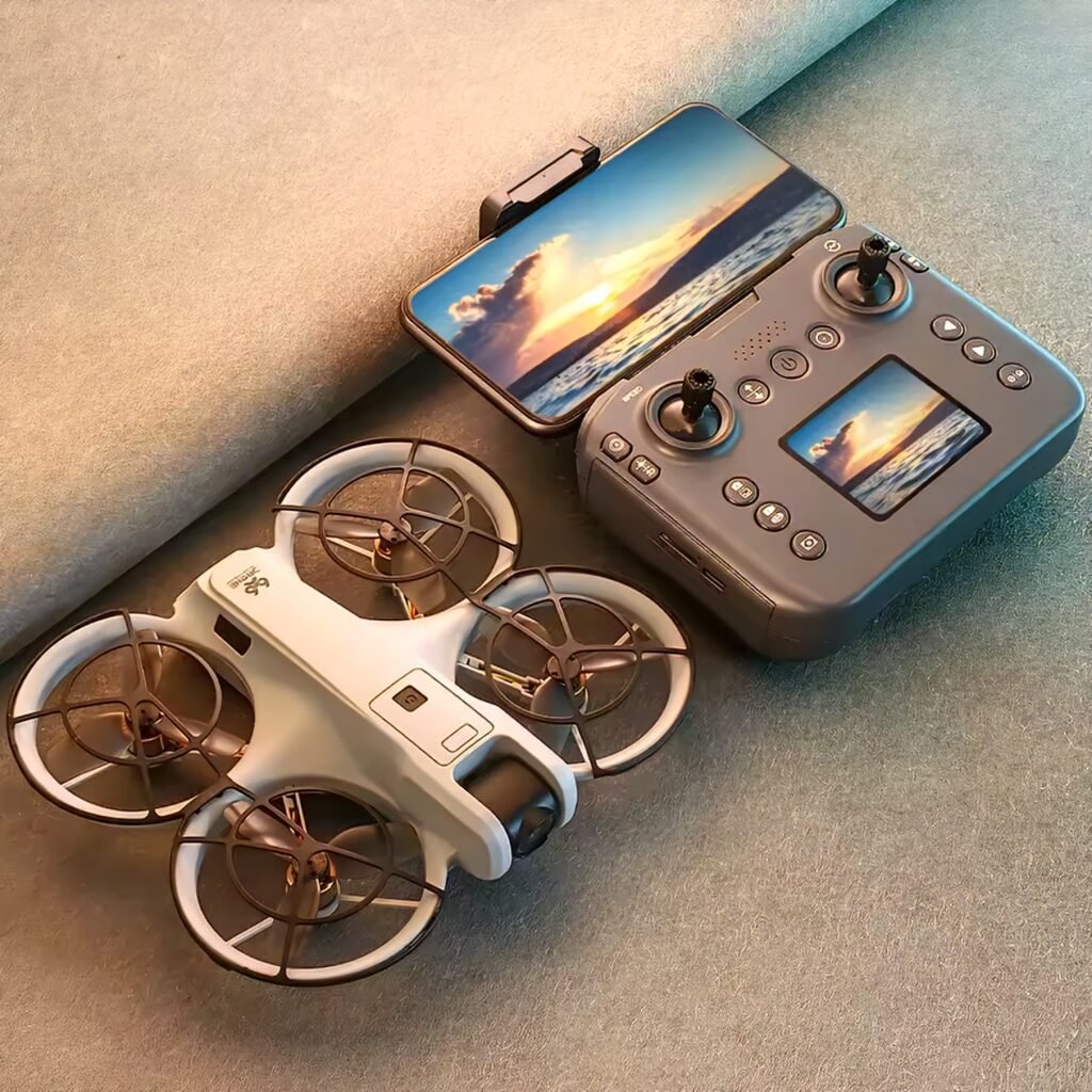 V666 drone review showing the quadcopter and its remote controller