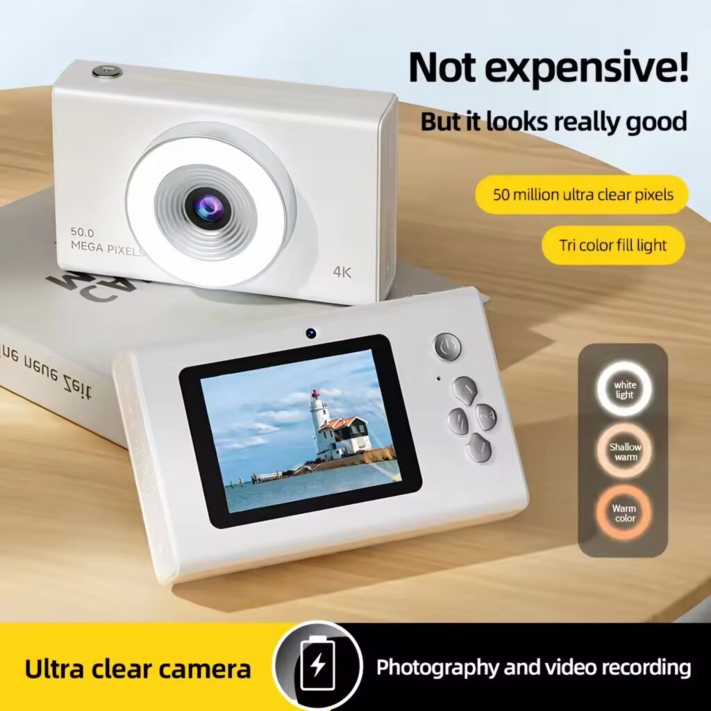 The ultra-clear back screen of the budget digital camera for previewing photos.