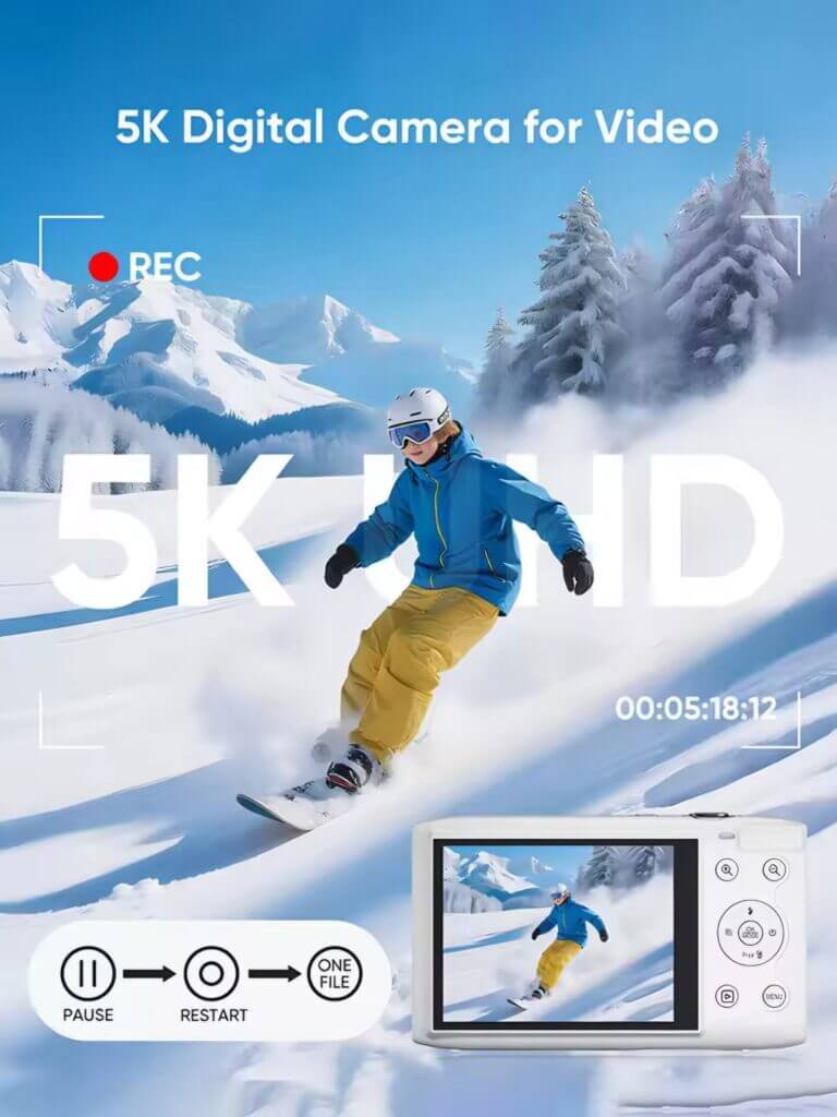 Recording 5K HD video with the Xiaomi digital camera for vlogging and outdoor adventures.