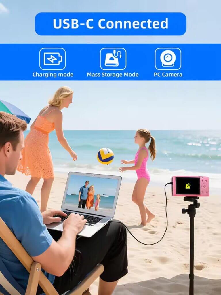 5K digital camera USB-C connected outdoor travel photography