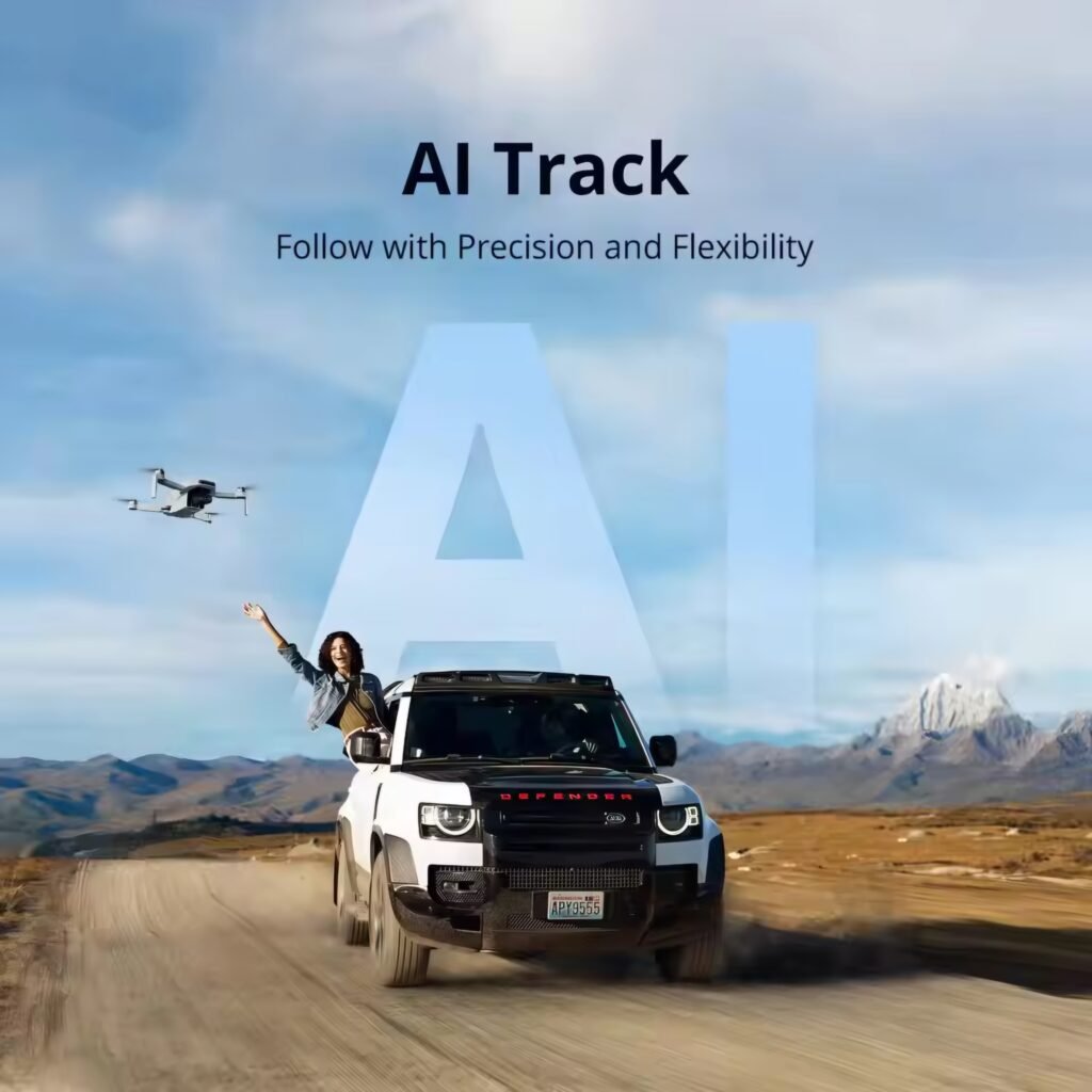 AI Track 'Follow Me' mode of the Potensic ATOM 2 following a car.