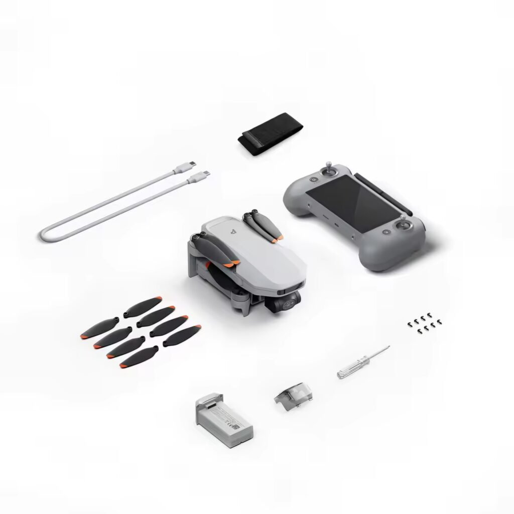 Standard package of the Potensic ATOM 2 drone, a DJI Mini 4 Pro alternative.