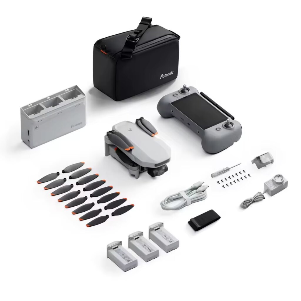 Potensic ATOM 2 vs DJI Mini 4 Pro drone accessories unboxing