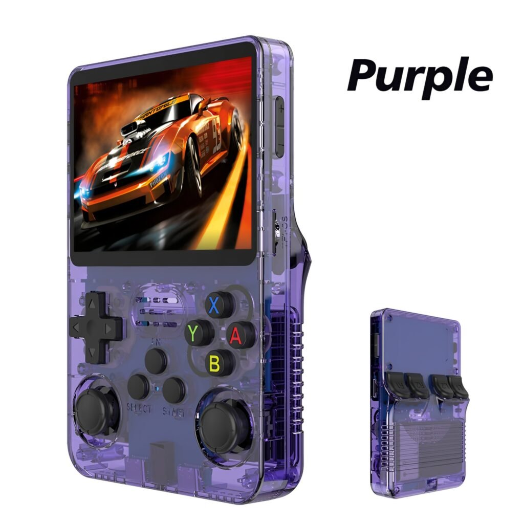 Boyhom R36S retro handheld purple transparent edition