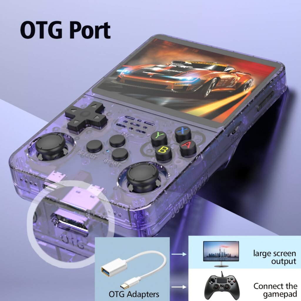 R36S retro handheld OTG port feature for WiFi and controller support