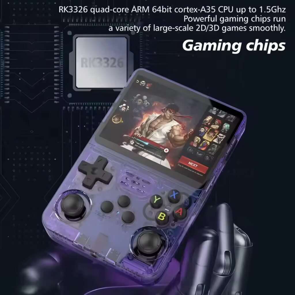 R36S with RK3326 quad core processor gaming chip