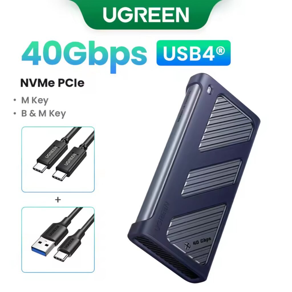 UGREEN 40Gbps NVMe enclosure CM642 with dual USB cables