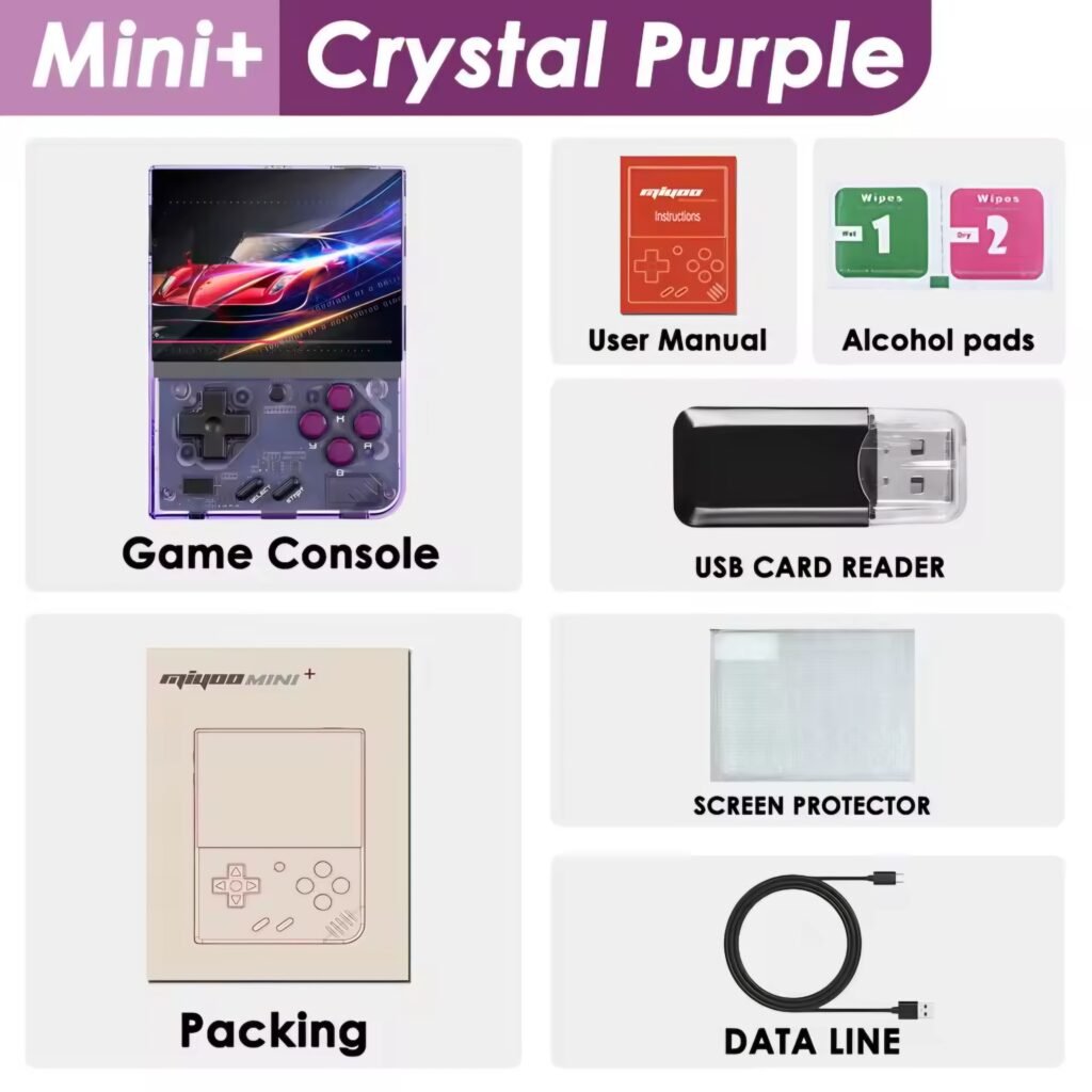 Miyoo Mini Plus technical specifications CPU screen and battery life