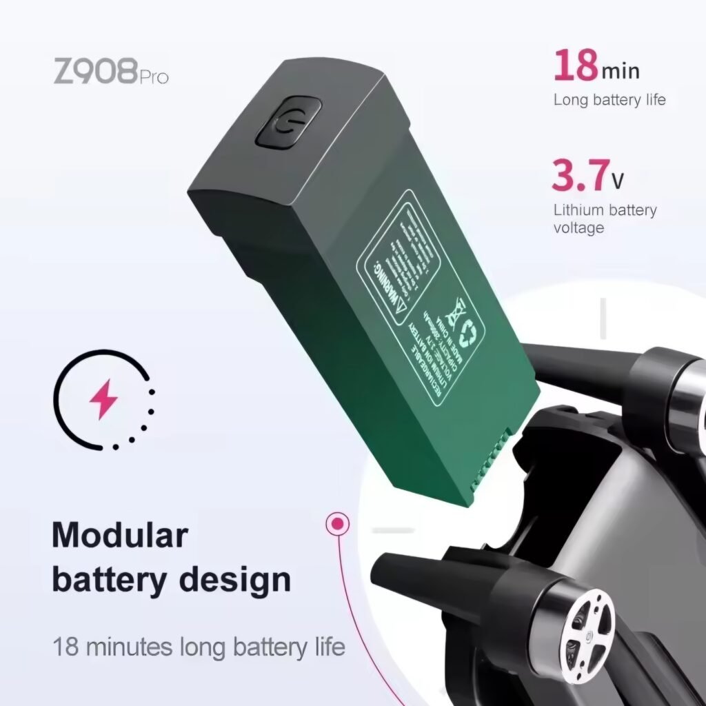 Z908 Pro Max modular battery 18 minutes flight time