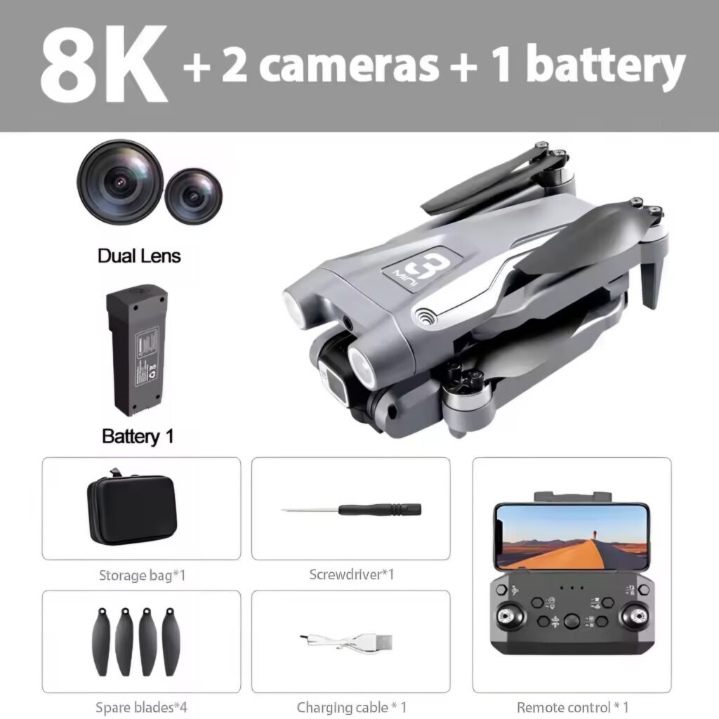 Z908 Pro Max silver drone 8K camera 1 battery package
