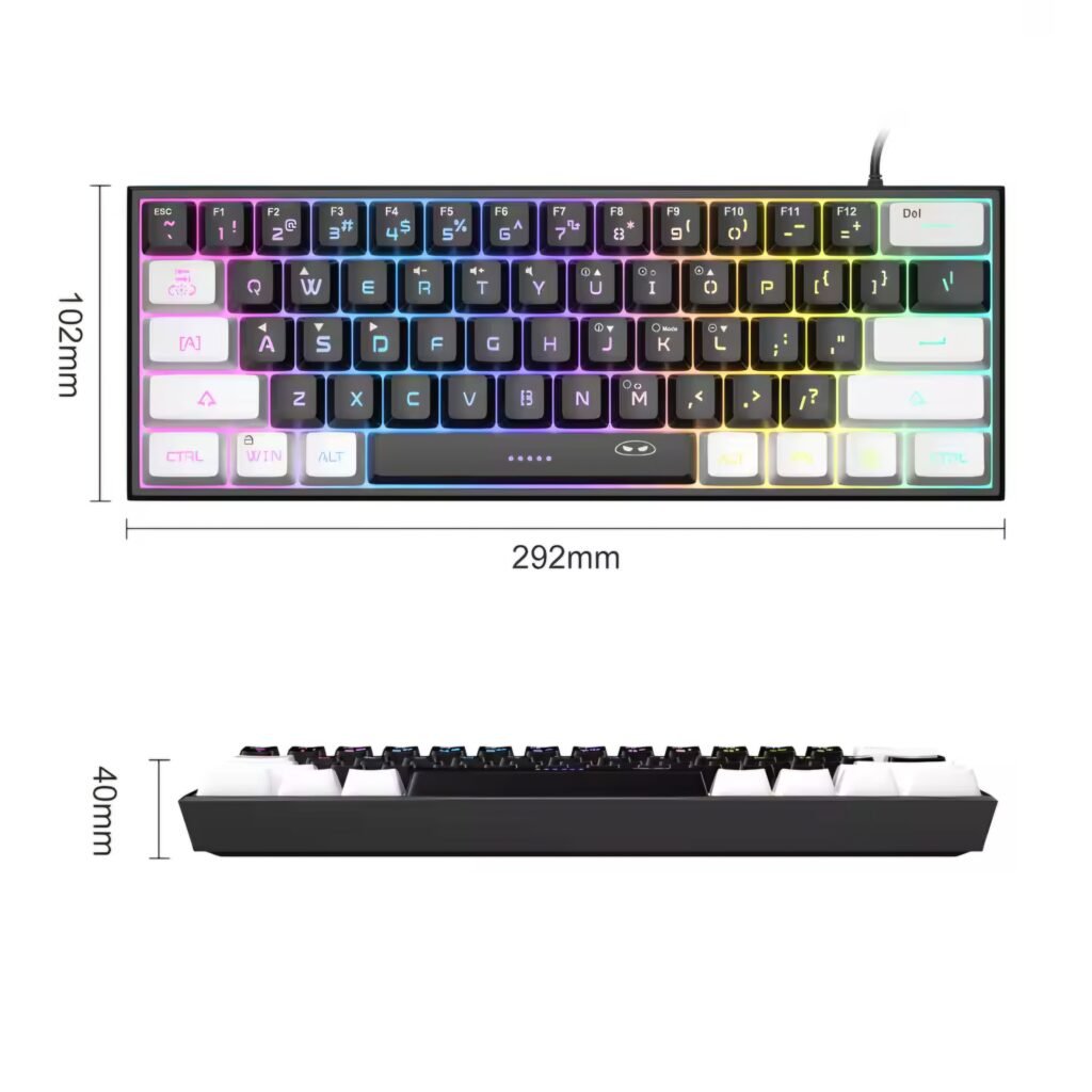 MageGee TS91 black backlit wired mechanical keyboard
