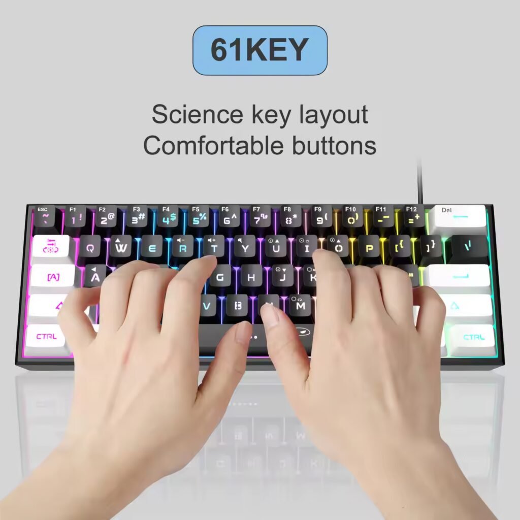 MageGee mechanical keyboard gaming setup with RGB lights