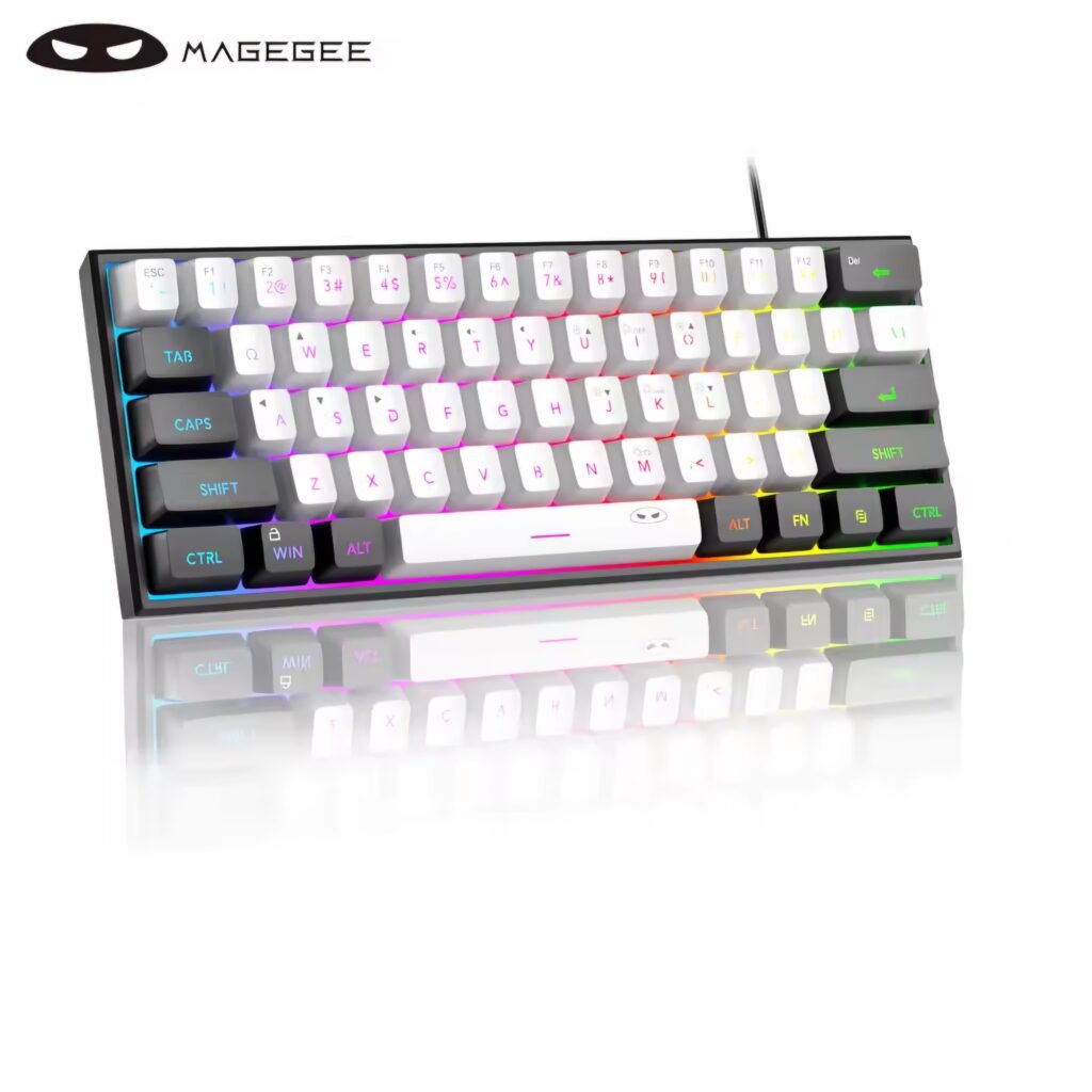MageGee MK-Box blue switch mechanical keycaps close up