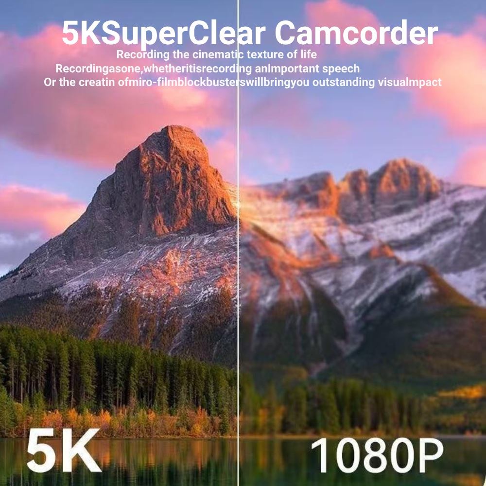 5K super clear camcorder video resolution comparison vs 1080p