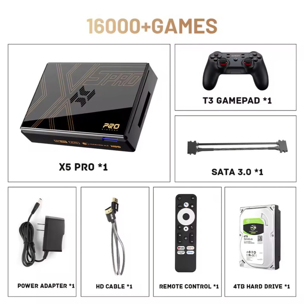Kinhank Super Console X5 Pro 4TB hard drive with 16000 games bundle