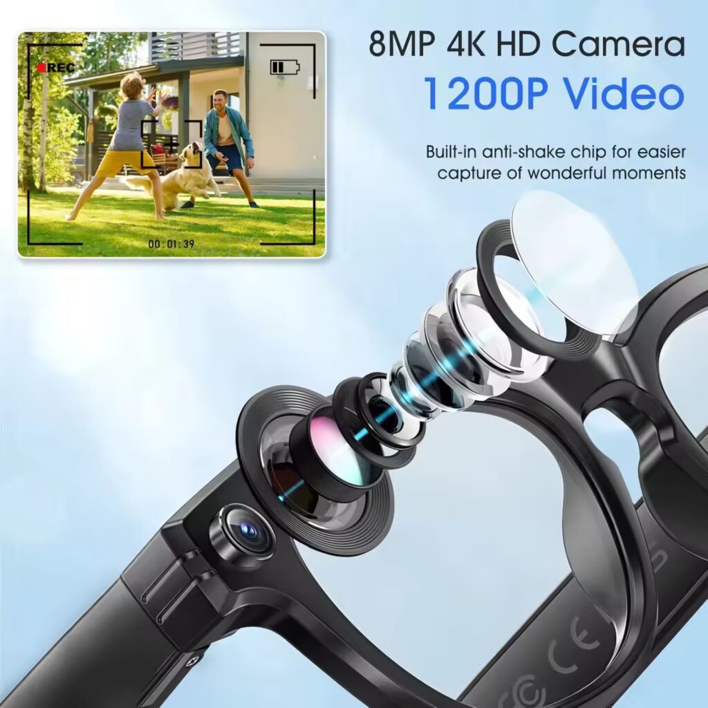 8MP 4K HD camera smart glasses internal structure view