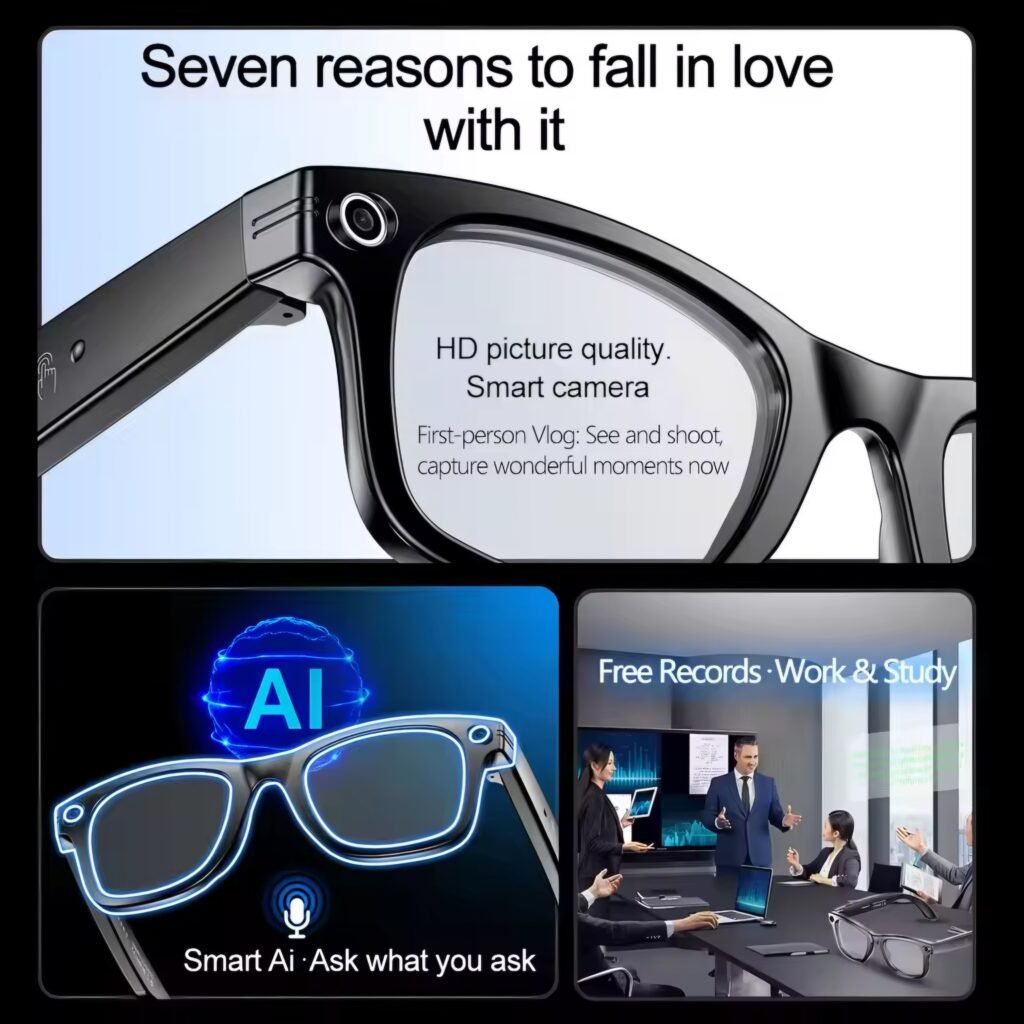8MP 4K HD camera smart glasses internal structure view