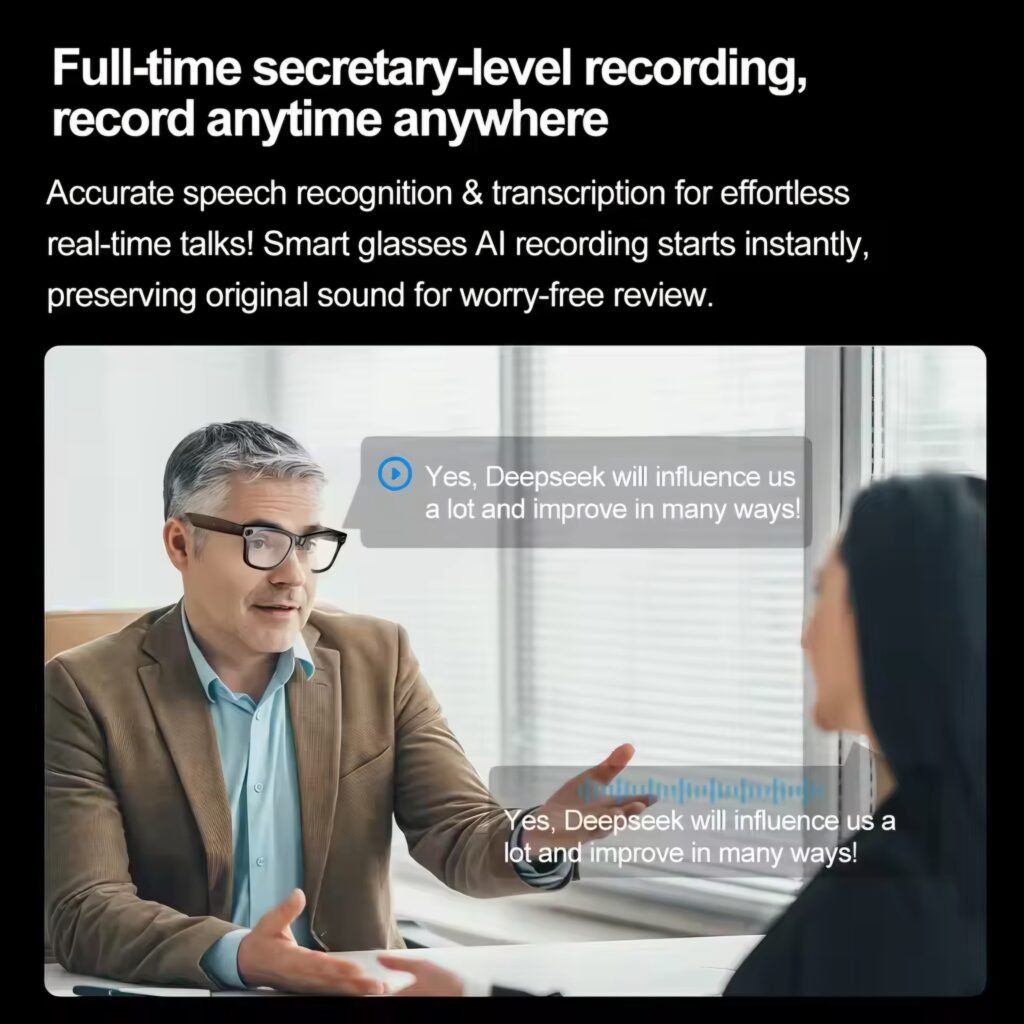 Bluetooth smart glasses with ENC noise reduction and HIFI audio