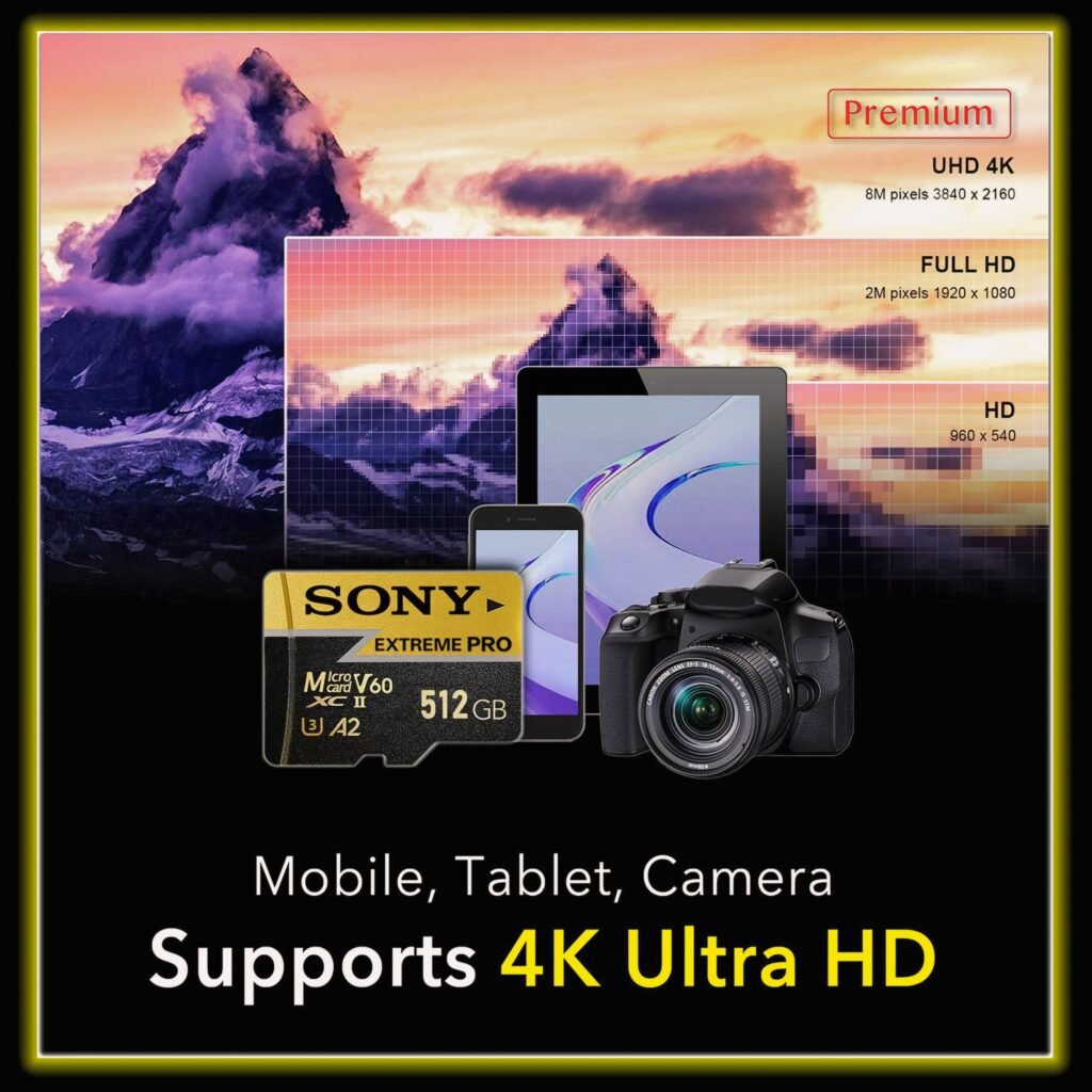 High speed micro SD card supports 4K Ultra HD video recording