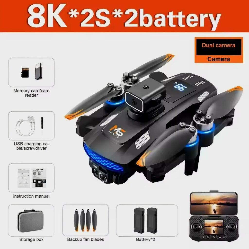 M6 drone 8K version available with two batteries for longer flight time.