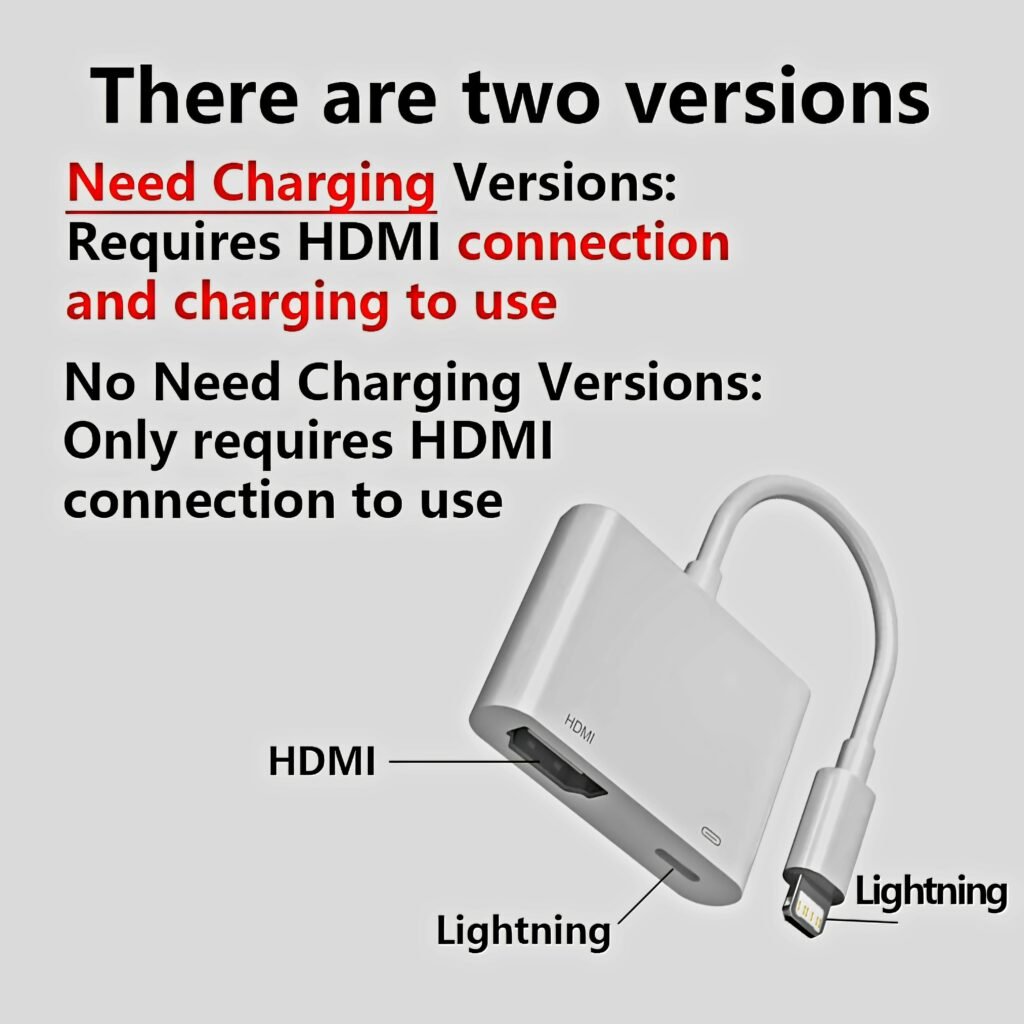 Difference between two versions of iPhone lightning HDMI adapter
