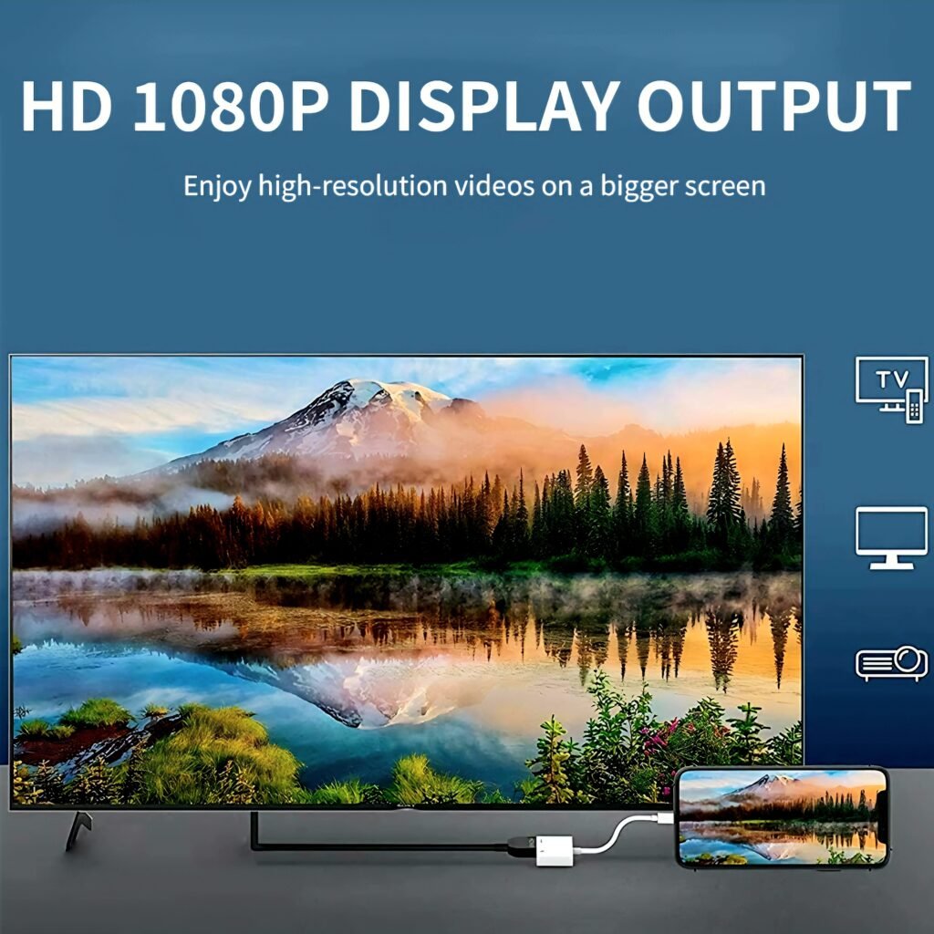 Lightning to HDMI adapter 1080p HD display output quality