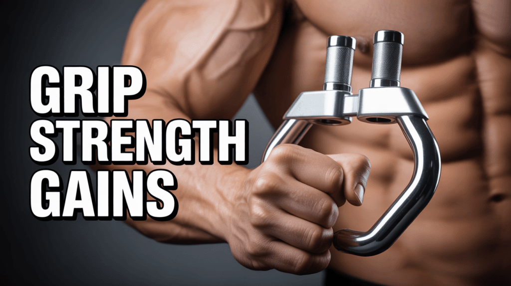 An athlete demonstrating grip strength gains after using a hand gripper.