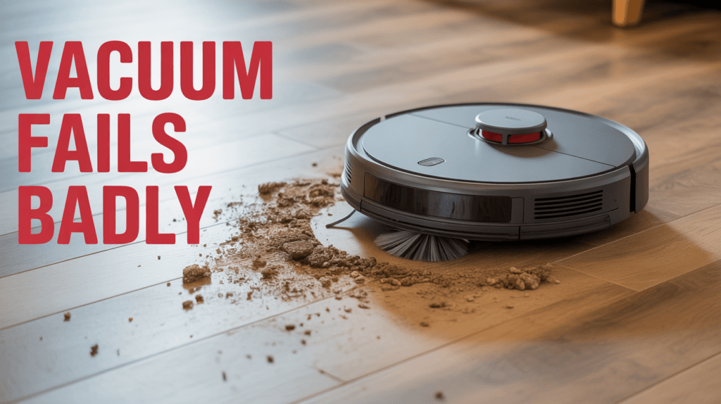 Cheap 14 dollar robot vacuum fails badly cleaning test