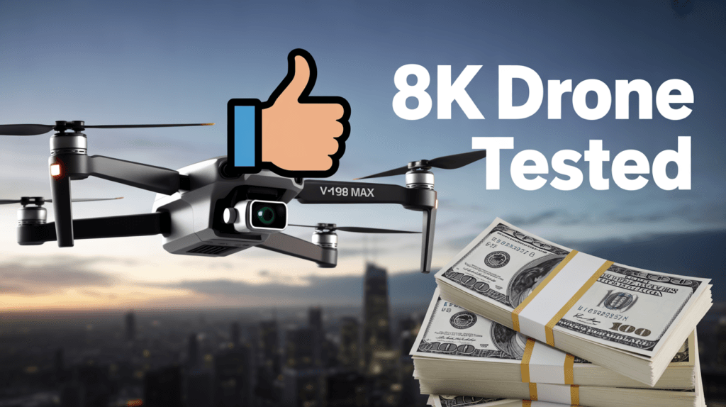 V198 Max 8K drone camera test quality results