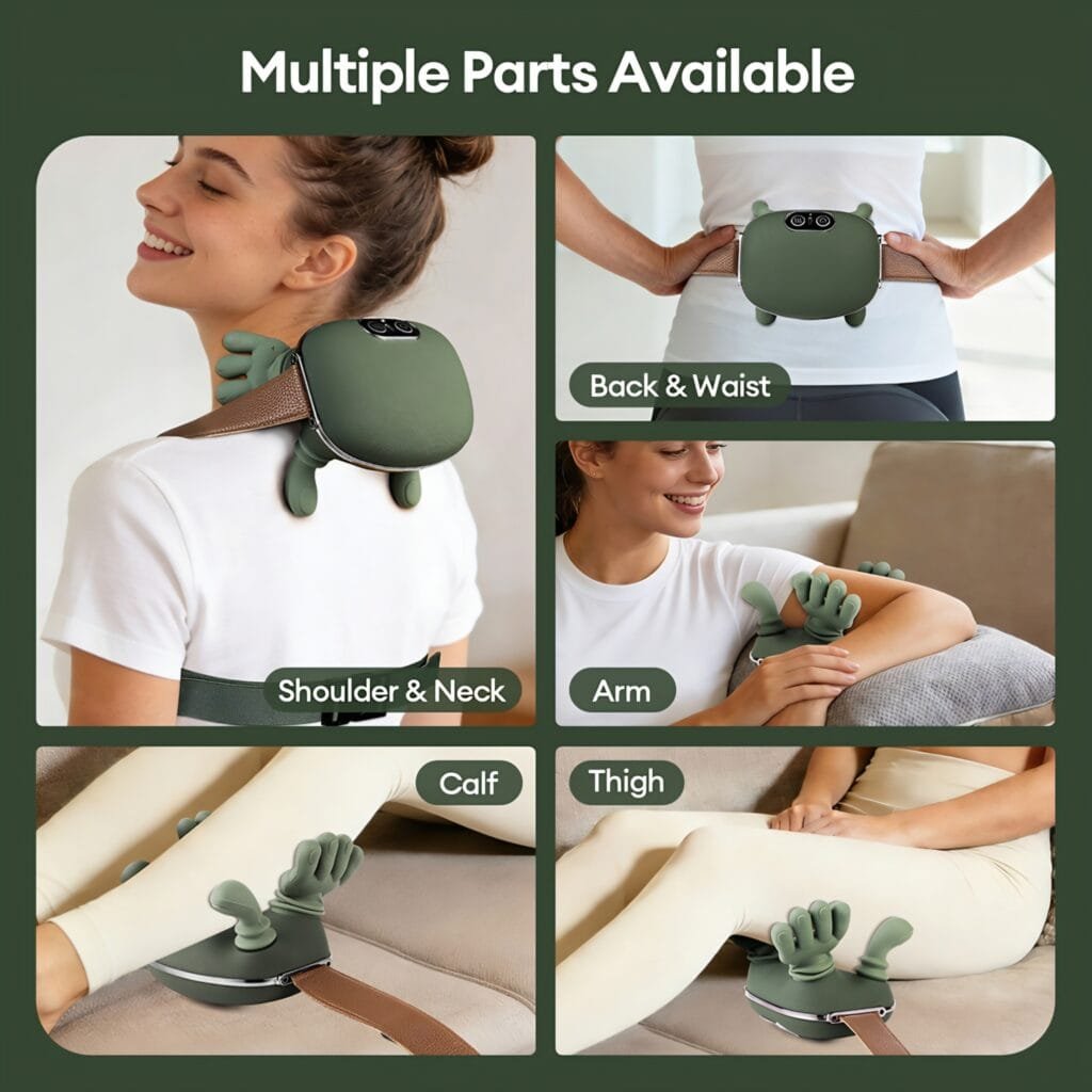Hand-shaped Trapezius Massager versatile use for back arm calf and thigh massage