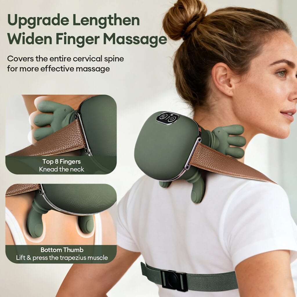Hand-shaped Trapezius Massager upgraded wide fingers for cervical spine relief
