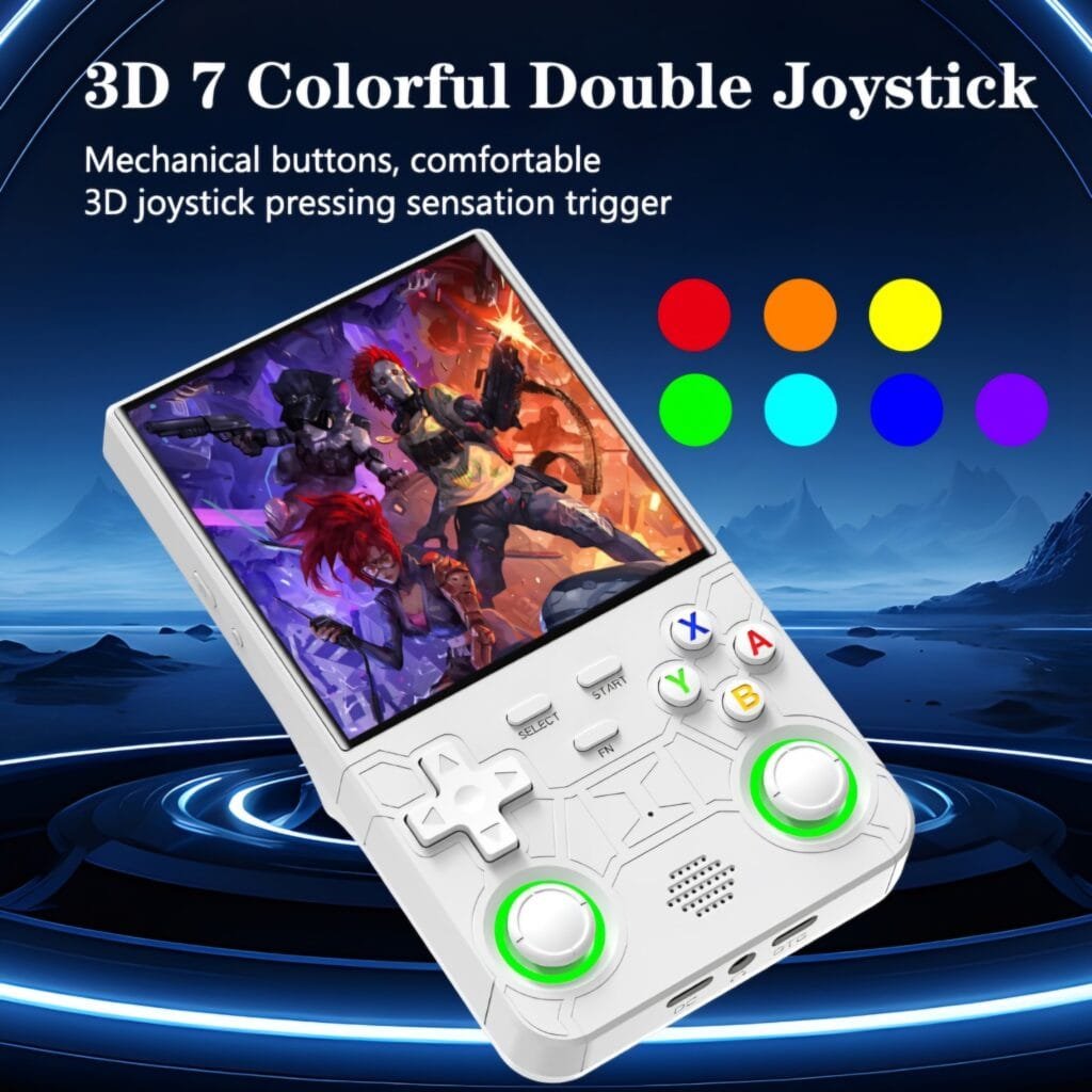 R36 Ultra Review: Dual 3D colorful analog joysticks for precise emulator control