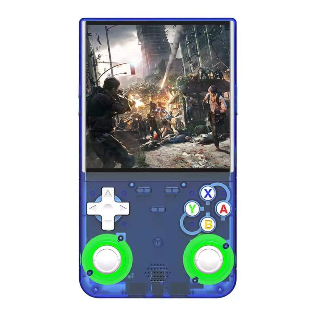 R36 Ultra Review: Blue transparent open-source Linux gaming handheld