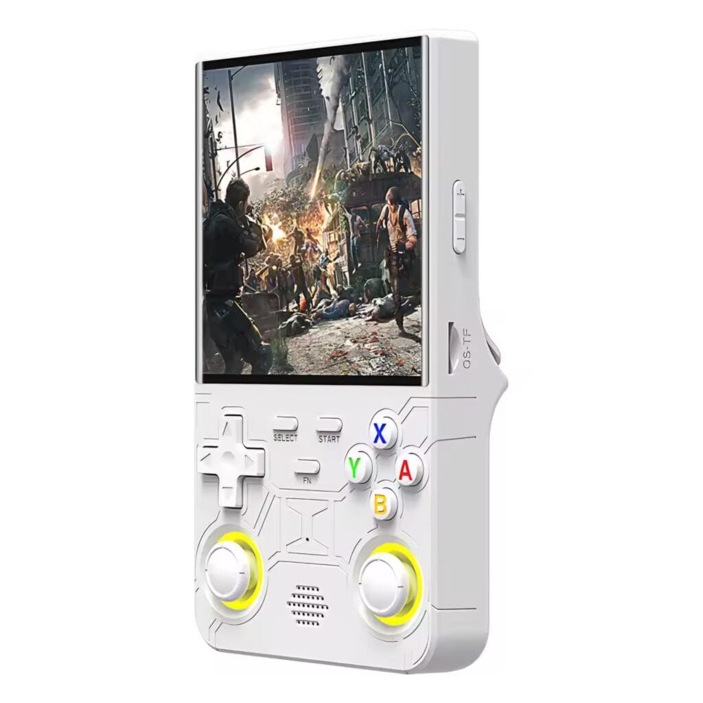 R36 Ultra Review: White color variant of the retro handheld game console