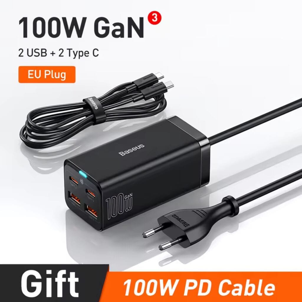 Baseus GaN3 Pro 100W Review: 100W GaN fast charging desktop station bundle
