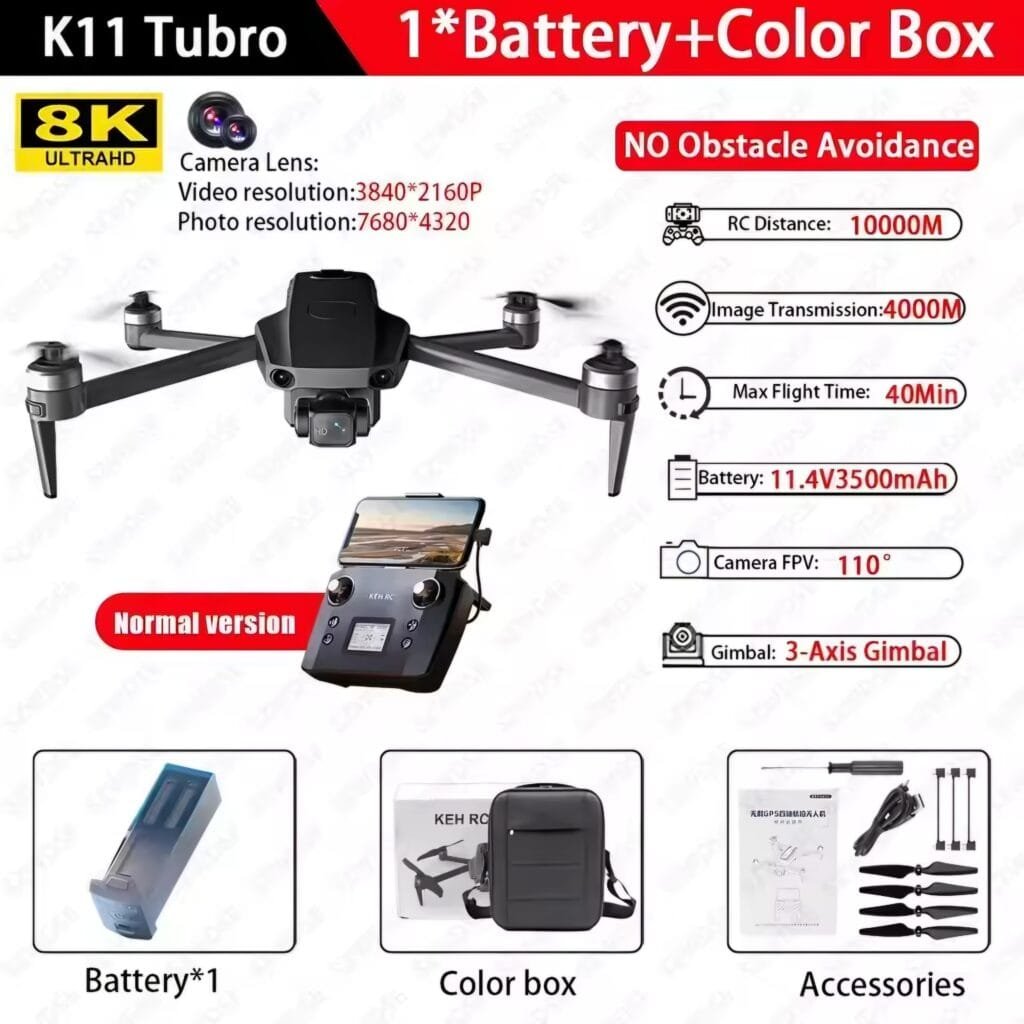 K11 Turbo Drone Review: Standard grey edition with single battery and color box