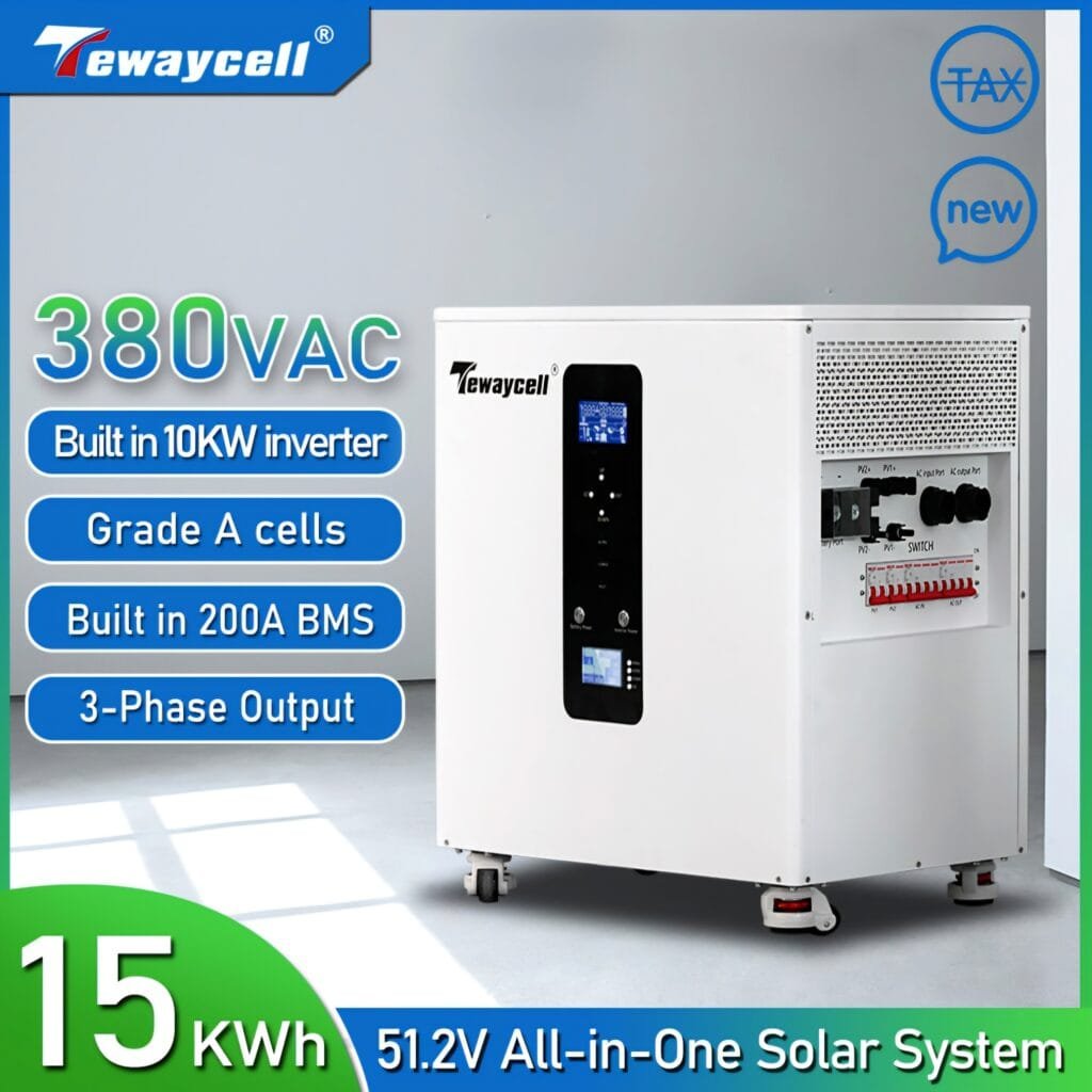 Tewaycell All-in-One Solar System Review: 51.2V 15kWh capacity model for home energy storage