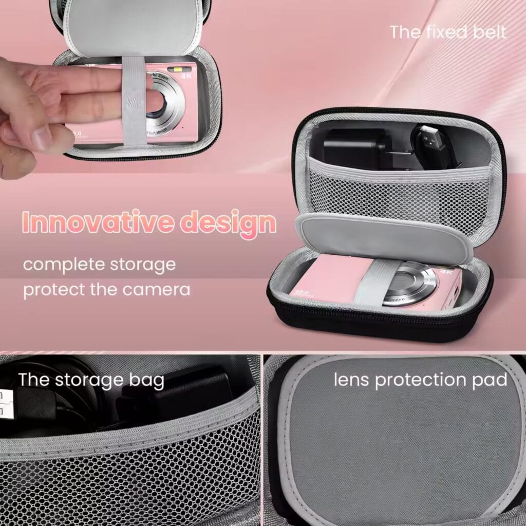 48MP Digital Camera Review: Innovative storage bag and lens protection case
