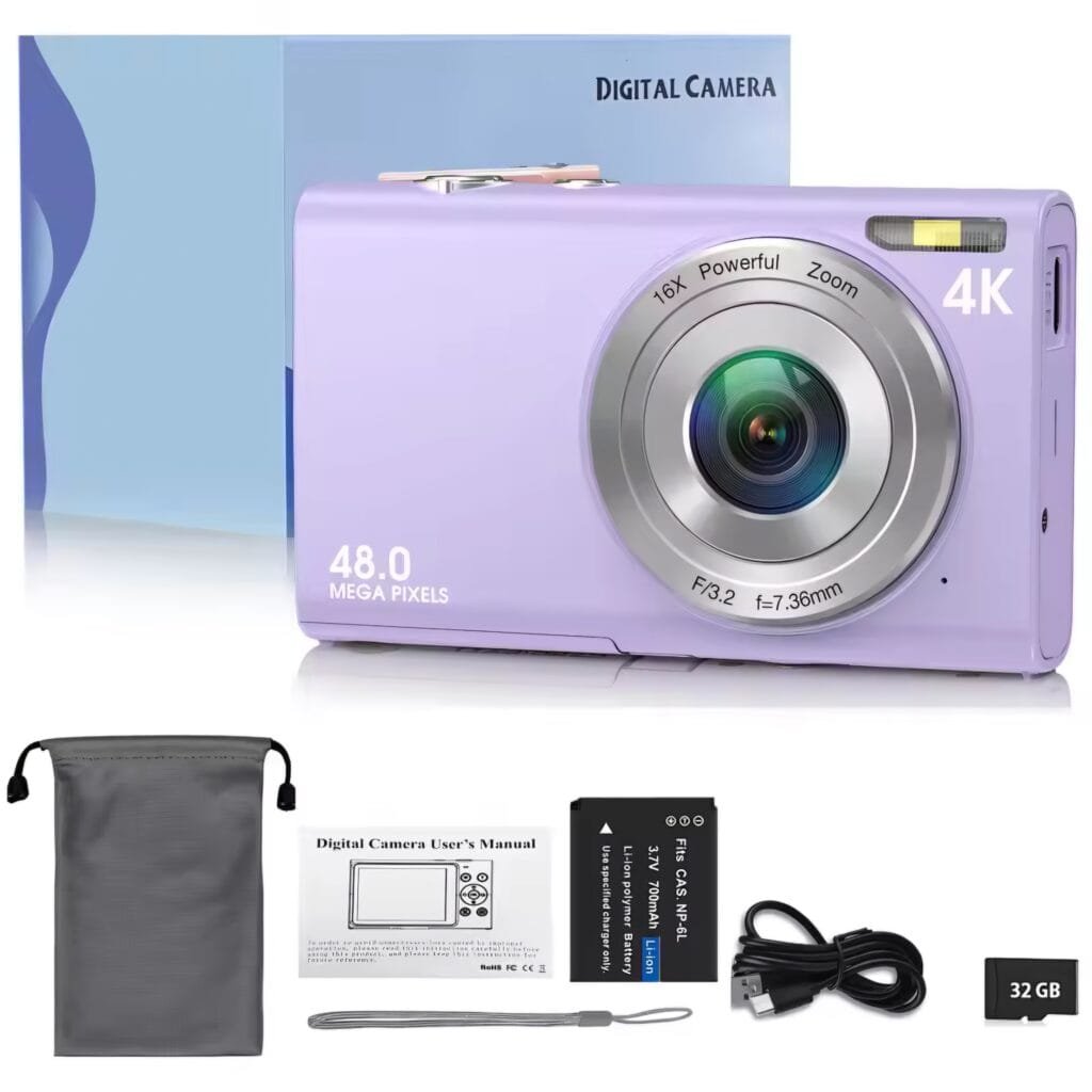 4K Digital Camera Review: Purple color variant perfect for Y2K aesthetic photography