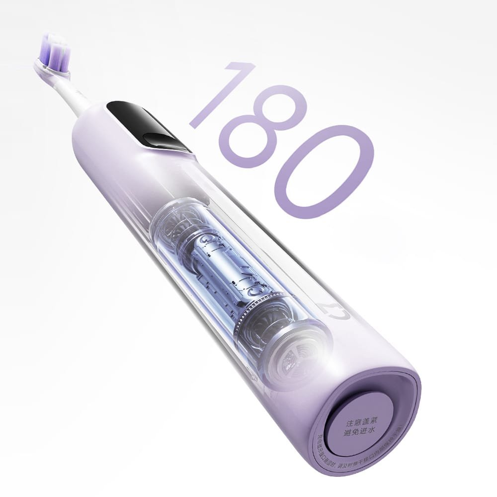 Xiaomi Mijia Oscillation Electric Toothbrush showing 180-day long battery life feature in purple color