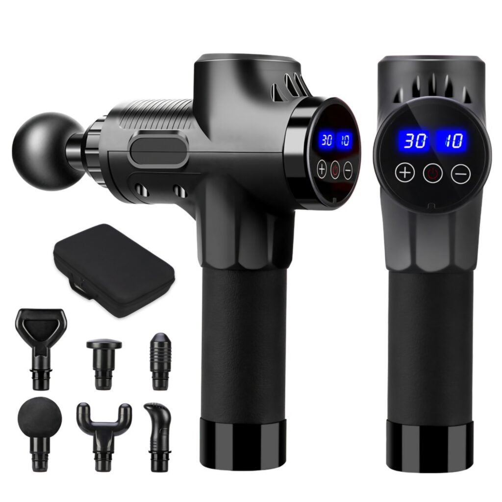Black Fascial Massage Gun KH-320 with LCD touch screen and 4 attachments review