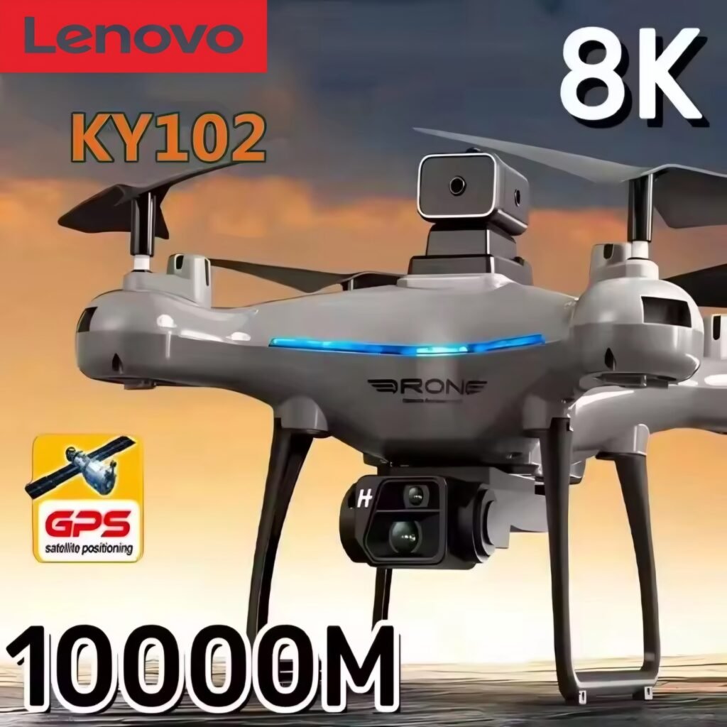 Lenovo KY102 Drone 8K with GPS satellite positioning and 10000M range shown in flight