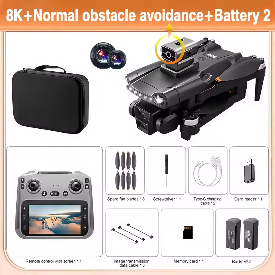 V198 Max drone set with 8K camera normal obstacle avoidance and two batteries for extended flight time