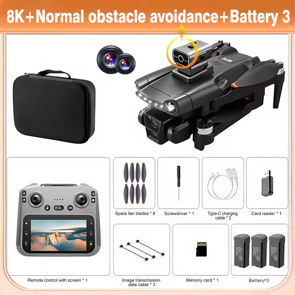 V198 Max drone kit including 8K camera normal obstacle avoidance and three batteries for maximum flight duration