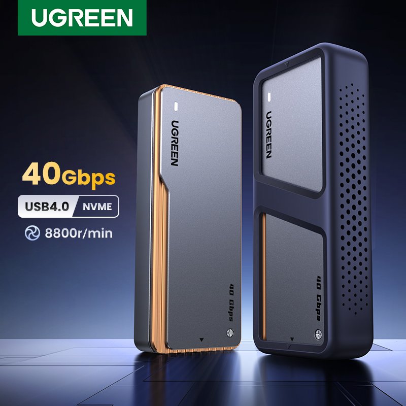 UGREEN 40Gbps NVMe SSD Enclosure with cooling fan and USB4 cable