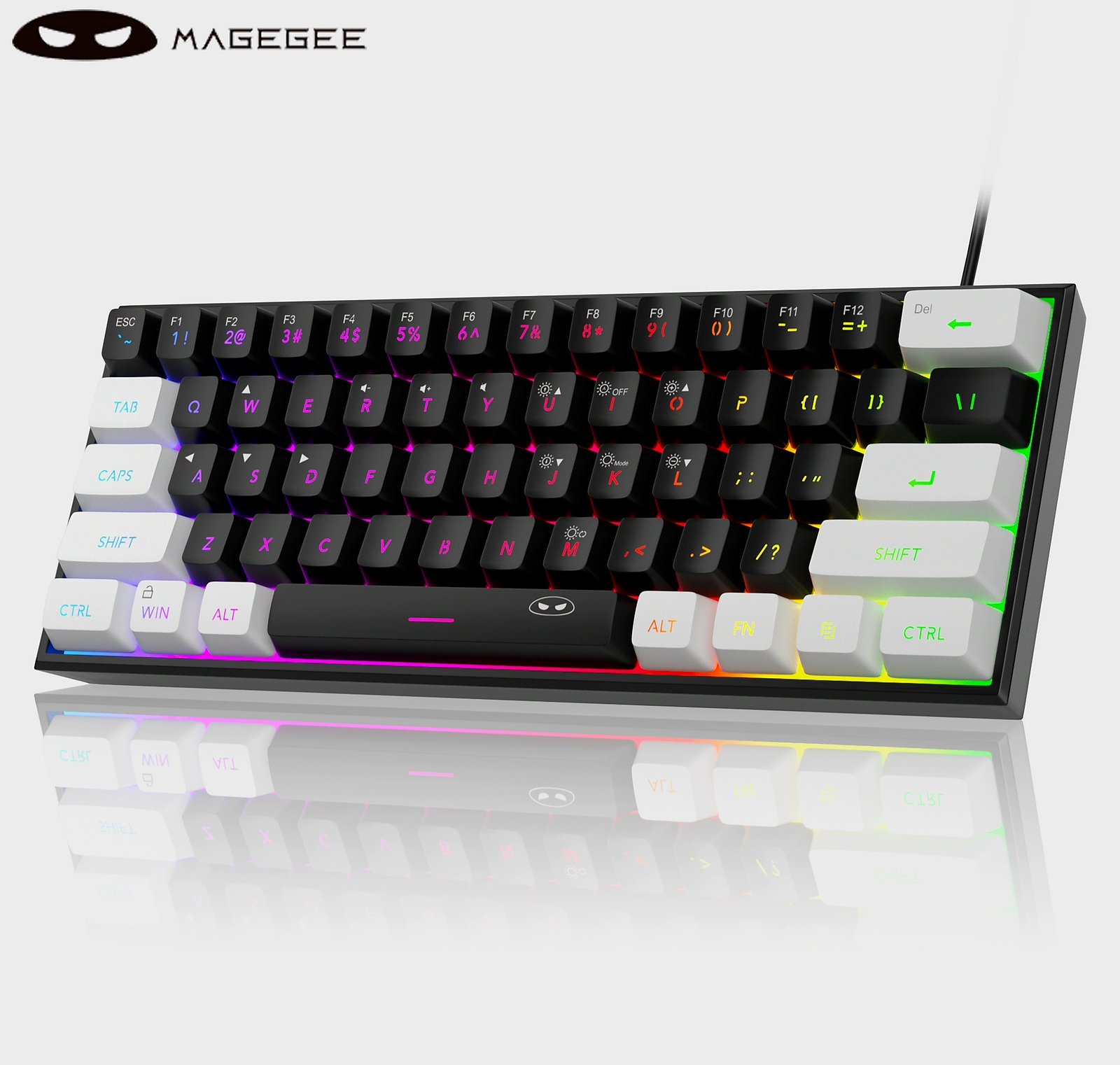 MageGee 60% mechanical gaming keyboard black and white review