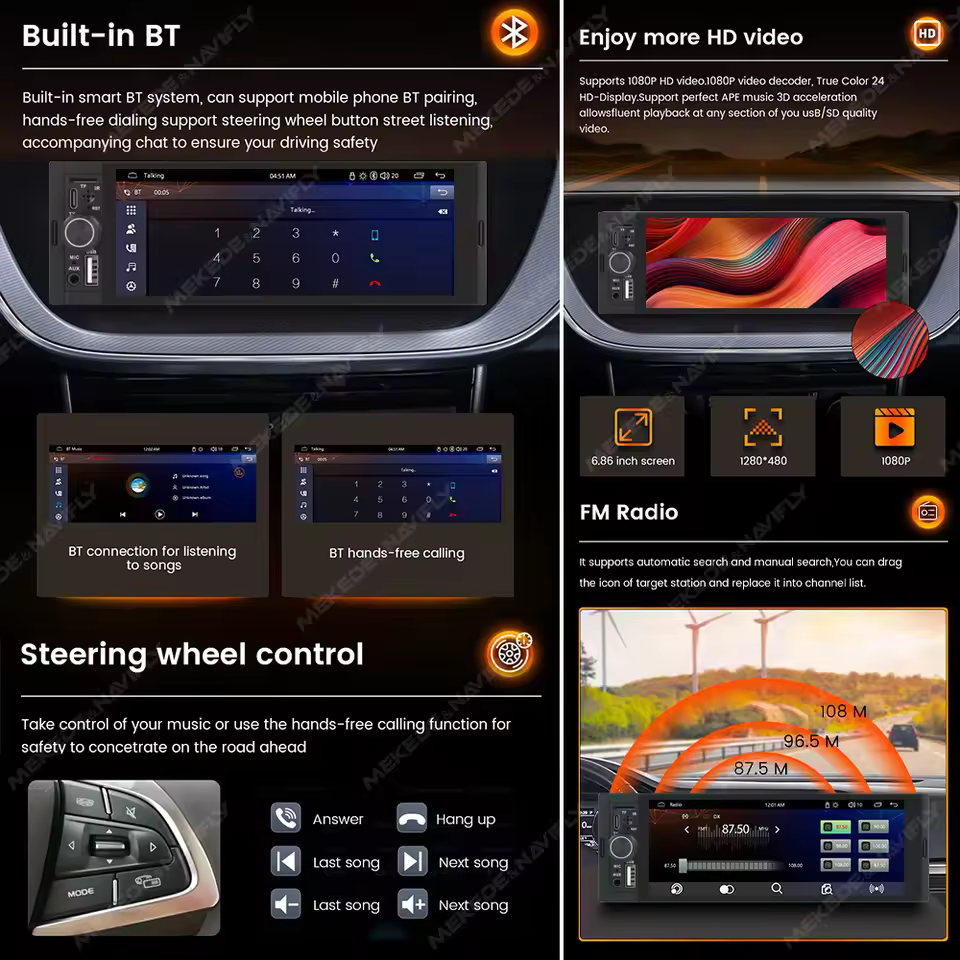 Aftermarket android auto head unit with backup camera support for safe parking